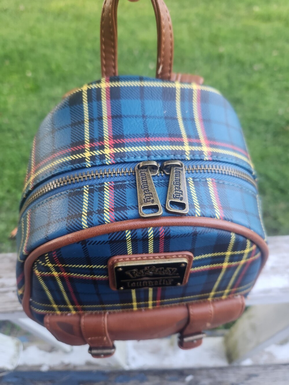 Loungefly Pokémon Pikachu Tartan Plaid Mini Backpack Preloved - Picture 5 of 11